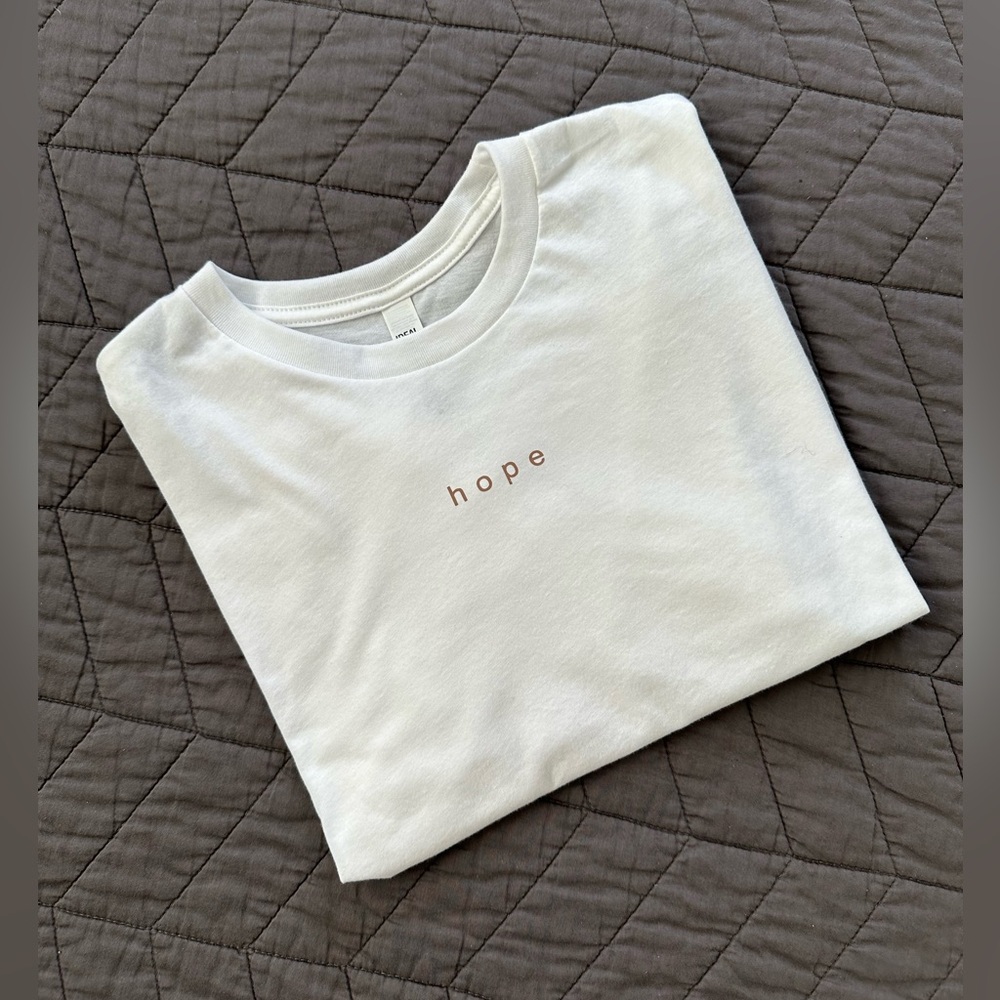 Hope Cropped T Shirt | Minimalist Inspirational Shirt in White
